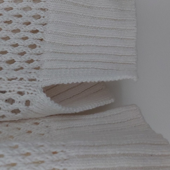 Abercrombie and Fitch 100% Cotton Open Knit Open Front Cardigan Ivory Size Med - Picture 3 of 7